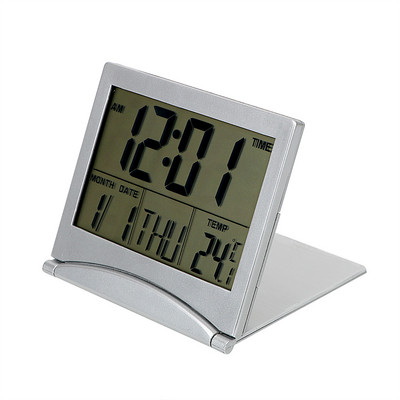 Digitālais LED atlikšanas darbvirsmas modinātāja taimeris Rotējošais projektors FM radio projekcijas fona apgaismojums izliekta ekrāna modinātājs