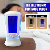 LED digitalni budilica s plavim pozadinskim osvjetljenjem Digitalni kalendar Temperatura Elektronički kalendar Termometar Led sat s vremenom