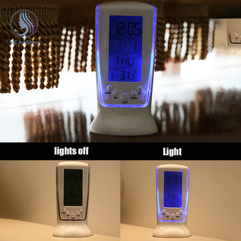 Ψηφιακό ξυπνητήρι LED με μπλε οπίσθιο φως Ψηφιακό ημερολόγιο θερμοκρασίας Ηλεκτρονικό ημερολόγιο Θερμόμετρο Led ρολόι με ώρα