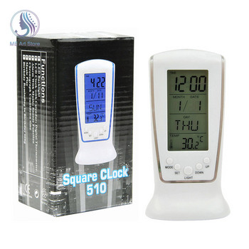 Ψηφιακό ξυπνητήρι LED με μπλε οπίσθιο φως Ψηφιακό ημερολόγιο θερμοκρασίας Ηλεκτρονικό ημερολόγιο Θερμόμετρο Led ρολόι με ώρα