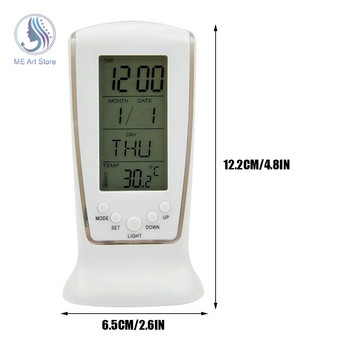 LED цифров будилник със синя подсветка Цифров календар за температура Електронен календар Термометър LED часовник с време
