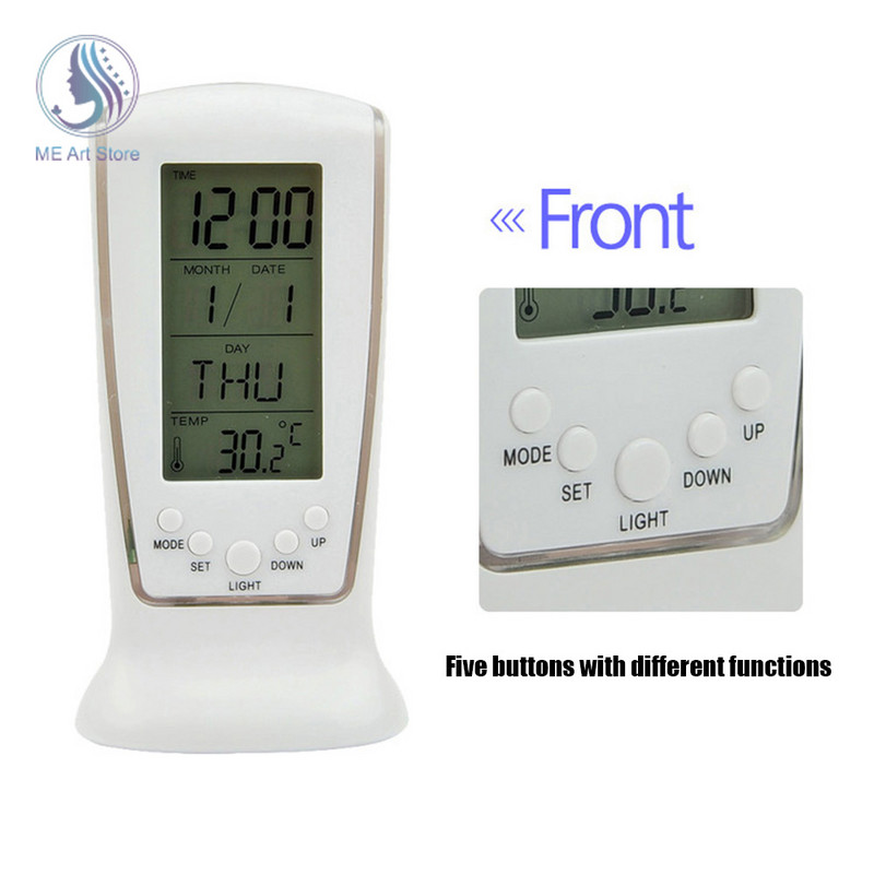 LED digitalni budilica s plavim pozadinskim osvjetljenjem Digitalni kalendar Temperatura Elektronički kalendar Termometar Led sat s vremenom