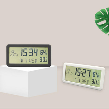 Ψηφιακό Ξυπνητήρι, Ηλεκτρονικό επιτραπέζιο ρολόι LED με ένδειξη ώρας υγρασίας θερμοκρασίας, για σπίτι, υπνοδωμάτιο, γραφείο