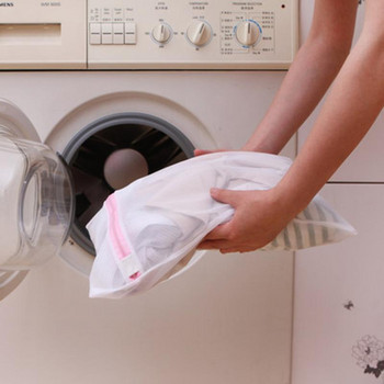 Мрежести чанти за пране с цип 3 размера Защитна мрежа Сгъваема уплътняваща деликатно бельо Бельо Чанти за пералня за дрехи