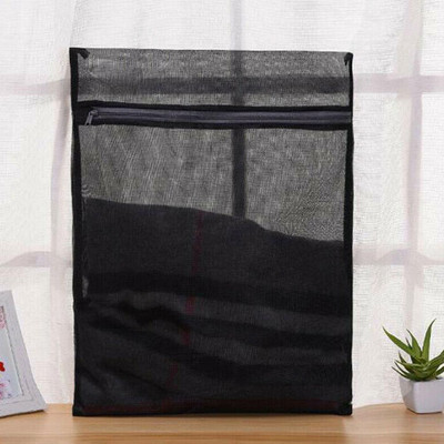 4 Size Zipper Black Mesh Laundry Bag Protective Net Foldable Thicker Delicate Lingerie Underwear Washing Machine Clothes