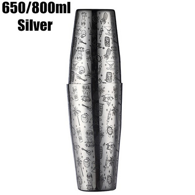 Bostono nerūdijančio plieno kokteilių plaktuvas su išgraviruotu raštu kokteilių plaktuvo skardos rinkinio juostos įrankis