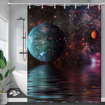 Constellation Tkanina Zavjesa za tuširanje Rumenilo Sunce i Mjesec Fraza Moderni apstraktni misticizam Vodootporni kupaonski dodaci