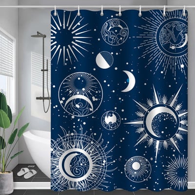 Constellation Tkanina Zavjesa za tuširanje Rumenilo Sunce i Mjesec Fraza Moderni apstraktni misticizam Vodootporni kupaonski dodaci