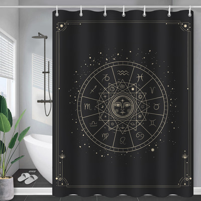 Constellation Tkanina Zavjesa za tuširanje Rumenilo Sunce i Mjesec Fraza Moderni apstraktni misticizam Vodootporni kupaonski dodaci