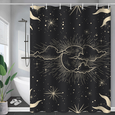Constellation Tkanina Zavjesa za tuširanje Rumenilo Sunce i Mjesec Fraza Moderni apstraktni misticizam Vodootporni kupaonski dodaci