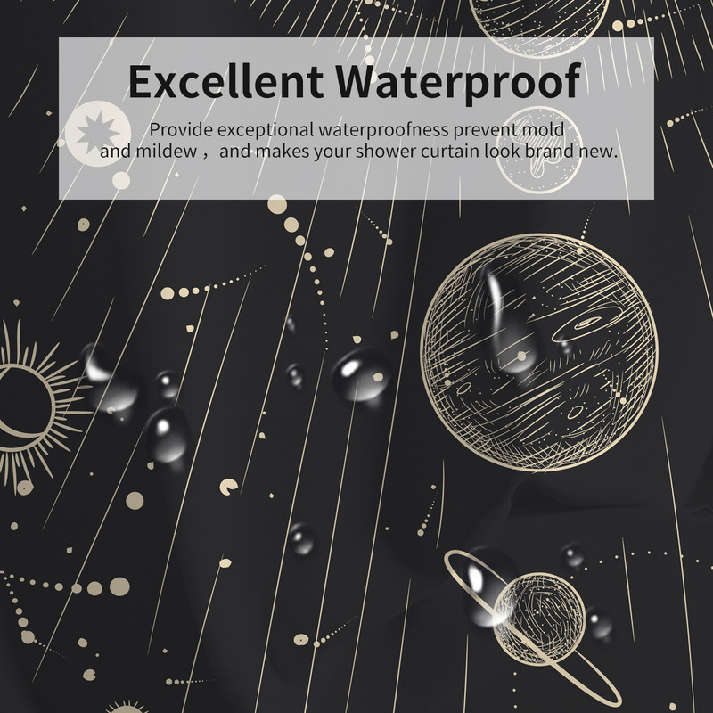 Constellation Tkanina Zavjesa za tuširanje Rumenilo Sunce i Mjesec Fraza Moderni apstraktni misticizam Vodootporni kupaonski dodaci