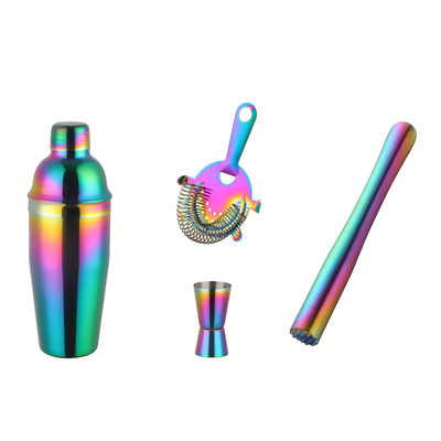 750 ml nerūsējošā tērauda kokteiļu kratītāju komplekts ledus smalcināšanas ledus filtra mērtrauks Martini Boston kratītājs bārmeņa komplekti bāra instrumentu komplekts