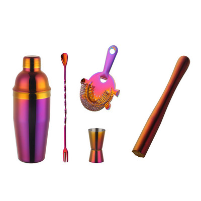 750 ml nerūsējošā tērauda kokteiļu kratītāju komplekts ledus smalcināšanas ledus filtra mērtrauks Martini Boston kratītājs bārmeņa komplekti bāra instrumentu komplekts