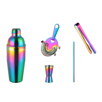 750 ml nerūsējošā tērauda kokteiļu kratītāju komplekts ledus smalcināšanas ledus filtra mērtrauks Martini Boston kratītājs bārmeņa komplekti bāra instrumentu komplekts