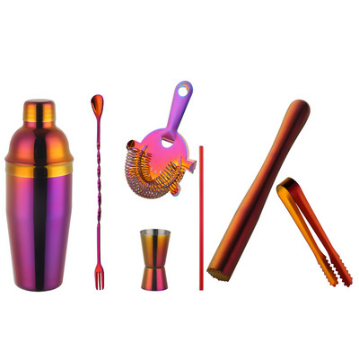 750 ml nerūsējošā tērauda kokteiļu kratītāju komplekts ledus smalcināšanas ledus filtra mērtrauks Martini Boston kratītājs bārmeņa komplekti bāra instrumentu komplekts