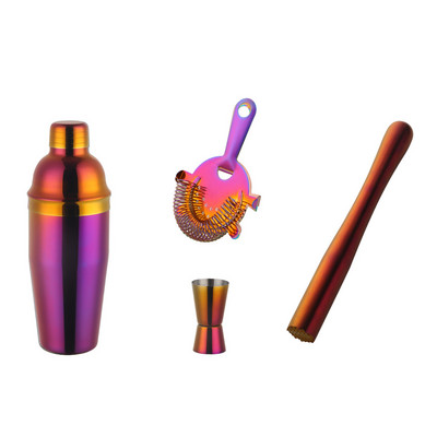 750 ml nerūsējošā tērauda kokteiļu kratītāju komplekts ledus smalcināšanas ledus filtra mērtrauks Martini Boston kratītājs bārmeņa komplekti bāra instrumentu komplekts