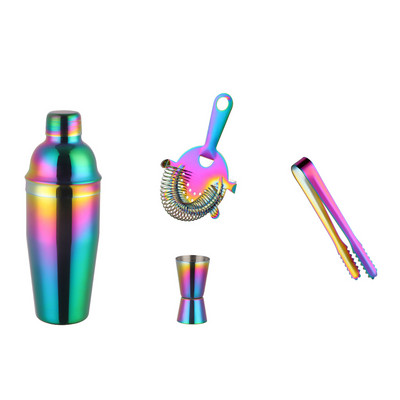 750 ml nerūsējošā tērauda kokteiļu kratītāju komplekts ledus smalcināšanas ledus filtra mērtrauks Martini Boston kratītājs bārmeņa komplekti bāra instrumentu komplekts