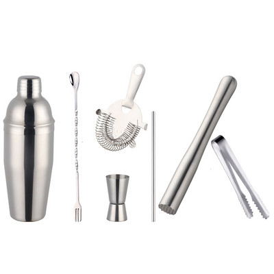 750 ml nerūsējošā tērauda kokteiļu kratītāju komplekts ledus smalcināšanas ledus filtra mērtrauks Martini Boston kratītājs bārmeņa komplekti bāra instrumentu komplekts