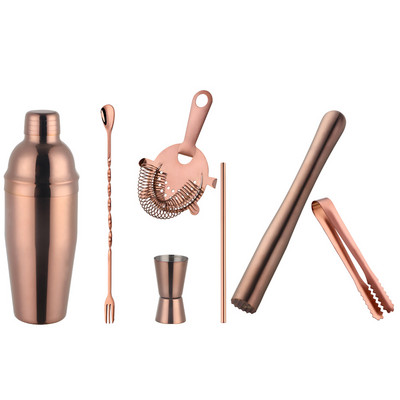 750 ml nerūsējošā tērauda kokteiļu kratītāju komplekts ledus smalcināšanas ledus filtra mērtrauks Martini Boston kratītājs bārmeņa komplekti bāra instrumentu komplekts