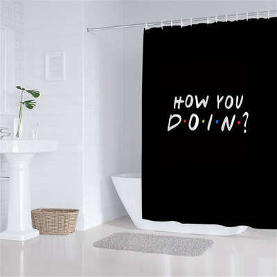 Crno-bijela zavjesa za tuš Arrow Be Awesome Quote Jedinstveni kreativni dizajn Tkanina Dekoracija kupaonice Zavjese za kupaonicu uključuju kuke