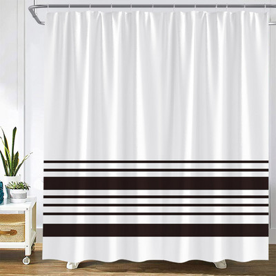 Crno-bijela zavjesa za tuš Arrow Be Awesome Quote Jedinstveni kreativni dizajn Tkanina Dekoracija kupaonice Zavjese za kupaonicu uključuju kuke