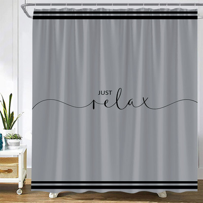 Crno-bijela zavjesa za tuš Arrow Be Awesome Quote Jedinstveni kreativni dizajn Tkanina Dekoracija kupaonice Zavjese za kupaonicu uključuju kuke