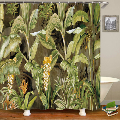 Europsko cvijeće, ptice, biljke Zavjese za kupaonicu Vodootporna zavjesa za tuširanje 3D ispis Dekoracija kupaonice s kukom Zastor za kupaonicu