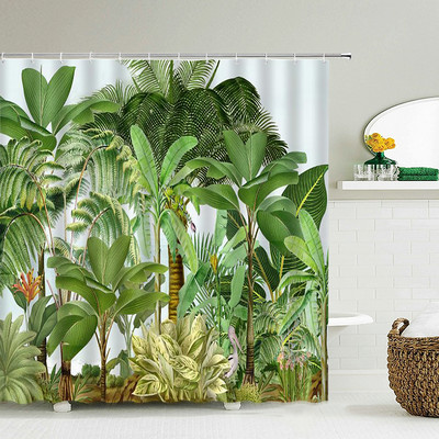 Europsko cvijeće, ptice, biljke Zavjese za kupaonicu Vodootporna zavjesa za tuširanje 3D ispis Dekoracija kupaonice s kukom Zastor za kupaonicu