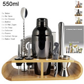 Black/Rose Gold Boston Shaker za koktele Napitci Posuđe za bar Barmen Wine Jigger Žlica za miješanje Dodaci Bar Shakeri Alati Stalak