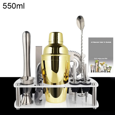 Black/Rose Gold Boston Shaker za koktele Napitci Posuđe za bar Barmen Wine Jigger Žlica za miješanje Dodaci Bar Shakeri Alati Stalak