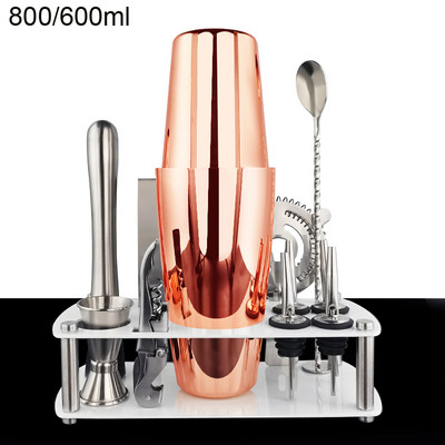 Black/Rose Gold Boston Shaker za koktele Napitci Posuđe za bar Barmen Wine Jigger Žlica za miješanje Dodaci Bar Shakeri Alati Stalak