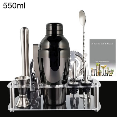 Black/Rose Gold Boston Shaker za koktele Napitci Posuđe za bar Barmen Wine Jigger Žlica za miješanje Dodaci Bar Shakeri Alati Stalak