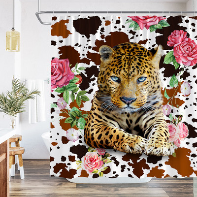 Biljka Afrika Leopard Zavjesa za tuširanje Tropski palmin list Zebra Tukan Flamingo Džungla Divlje životinje Dekoracija kupaonice Set zavjesa za kupaonicu