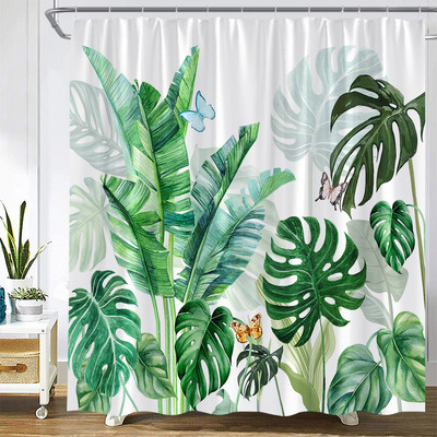Biljka Afrika Leopard Zavjesa za tuširanje Tropski palmin list Zebra Tukan Flamingo Džungla Divlje životinje Dekoracija kupaonice Set zavjesa za kupaonicu