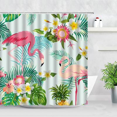 Biljka Afrika Leopard Zavjesa za tuširanje Tropski palmin list Zebra Tukan Flamingo Džungla Divlje životinje Dekoracija kupaonice Set zavjesa za kupaonicu