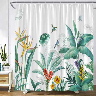 Biljka Afrika Leopard Zavjesa za tuširanje Tropski palmin list Zebra Tukan Flamingo Džungla Divlje životinje Dekoracija kupaonice Set zavjesa za kupaonicu