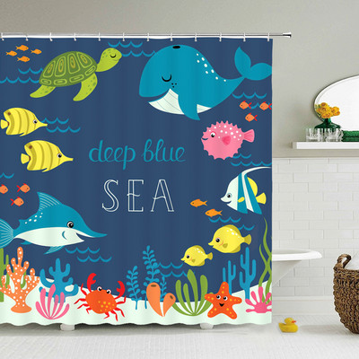 Zavjesa za tuširanje s crtanim dinosaurusima Zaslon za kadu Dječje kupaonske zavjese vodootporne poliesterske dekoracije za dom s kukama