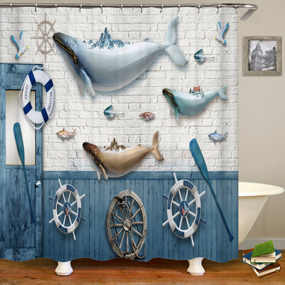 Zavjesa za tuširanje s crtanim dinosaurusima Zaslon za kadu Dječje kupaonske zavjese vodootporne poliesterske dekoracije za dom s kukama