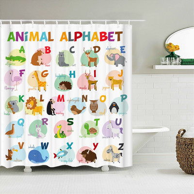 Zavjesa za tuširanje s crtanim dinosaurusima Zaslon za kadu Dječje kupaonske zavjese vodootporne poliesterske dekoracije za dom s kukama