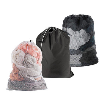 Τσάντα πλυντηρίου ρούχων μεγάλου μεγέθους μονόχρωμο κορδόνι αντι-τσακίσματος Αντιπαραμόρφωση Εκλεπτυσμένο/χονδρό πλέγμα Τσάντα πλυσίματος ρούχων 60*90cm