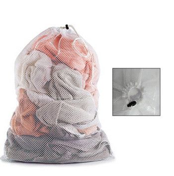 Голям размер, едноцветна чанта за пране с шнур, против закачане, против деформация, рафинирана/груба мрежеста чанта за пране на дрехи 60*90 см