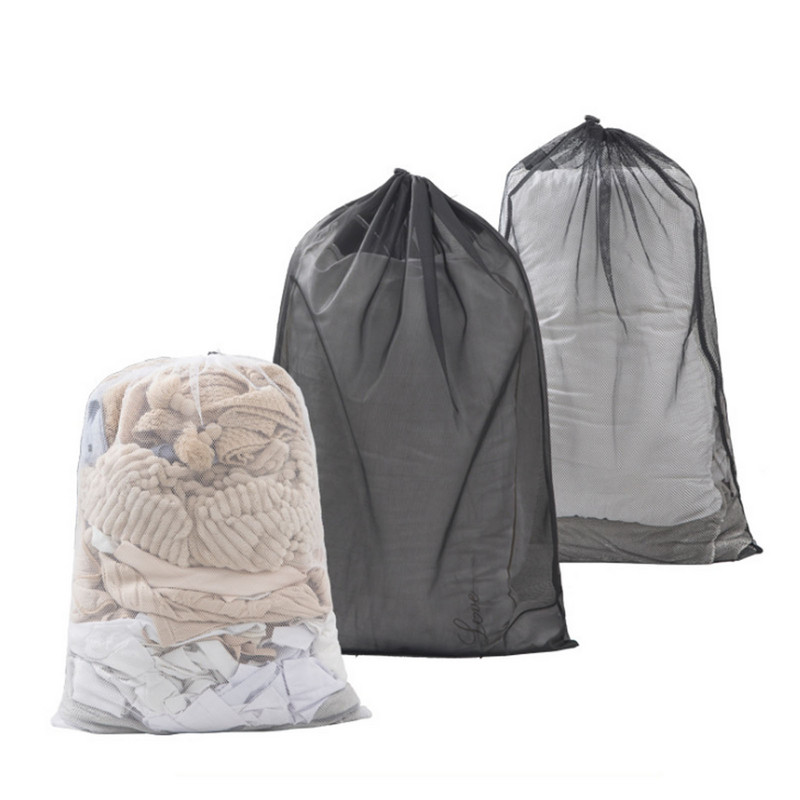 Suure suurusega ühevärviline pingutusnööriga pesukott Kinnijäämisvastane Deformatsioonivastane rafineeritud/jämeda võrguga riiete pesukott 60*90cm