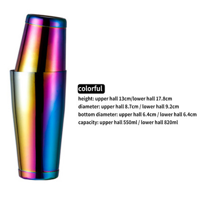 550/850 ml sabiezināts nerūsējošais tērauds Bostonas kokteiļu rīki Šeikeris Mikseris Vīns Martini Dzeršanas mērkauss Bārmeņa ballīšu bāra rīki