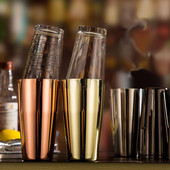 Besplatna dostava 5 različitih boja shakera od nehrđajućeg čelika Boston Bar shaker i 16 oz. Sa/bez kompleta čaša za miješanje recepta