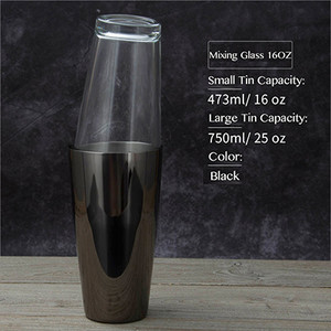 Besplatna dostava 5 različitih boja shakera od nehrđajućeg čelika Boston Bar shaker i 16 oz. Sa/bez kompleta čaša za miješanje recepta