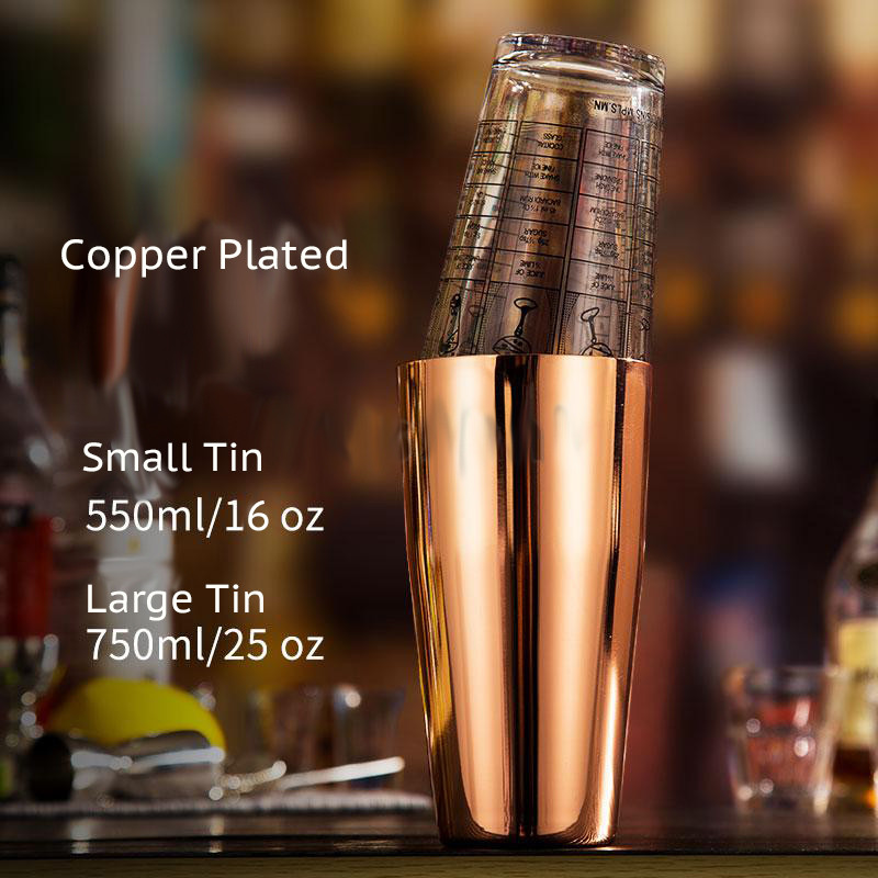 Besplatna dostava 5 različitih boja shakera od nehrđajućeg čelika Boston Bar shaker i 16 oz. Sa/bez kompleta čaša za miješanje recepta