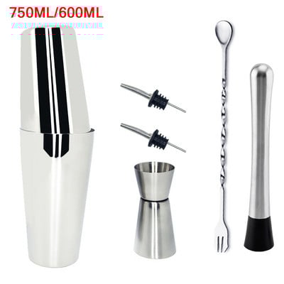 Σετ 5-7 τεμαχίων Boston Cocktail Shaker Botique-Bartender Σετ για επαγγελματίες μπάρμαν και εργαλεία οικογενειακού μπαρ.