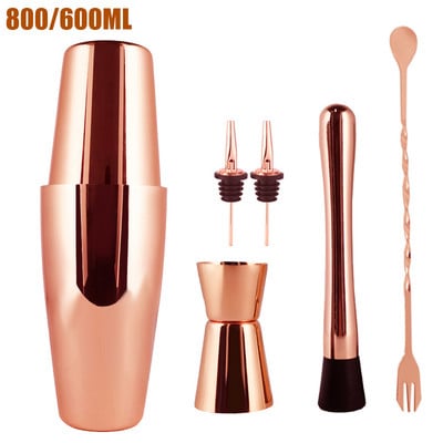 Σετ 5-7 τεμαχίων Boston Cocktail Shaker Botique-Bartender Σετ για επαγγελματίες μπάρμαν και εργαλεία οικογενειακού μπαρ.