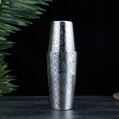 Novi 1350 ml bostonski šejker za votku s dvostrukim izrezbarenim cvijetom Alati za barove bez BPA 18/8 vrhunski šejkeri za koktele od nehrđajućeg čelika