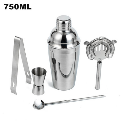 750ml kokteiļu šeikeris mikseris nerūsējošā tērauda vīns Martini Boston šeikeris bārmeņa stieņa komplekts instrumenti sietiņš salmu saspraude Dāvana